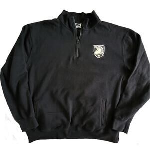 West Point Army Sweatshirt Men's XL Black Quarter Zip Pullover Stadium Athletic